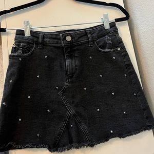 Black denim skirt